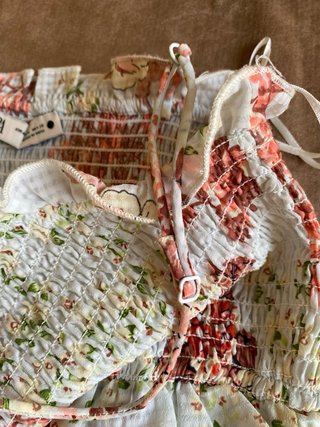 Vestido Zara Fruncido Floral Talla M