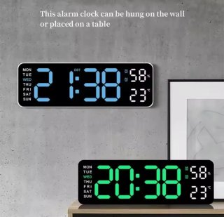 Reloj Digital Moderno Negro/Azul