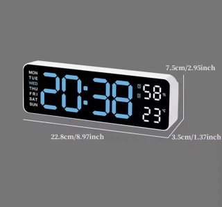 Reloj Digital Moderno Negro/Azul
