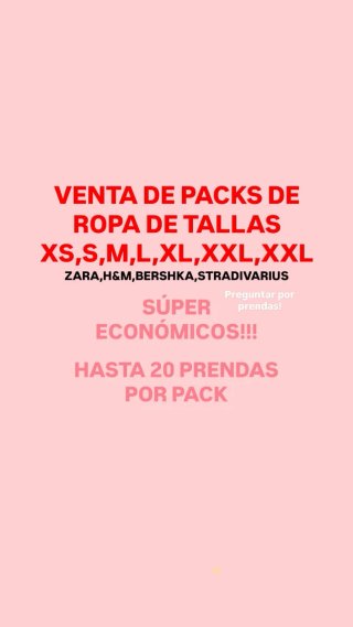 Packs Ropa Tallas XS-XXXL Económicos