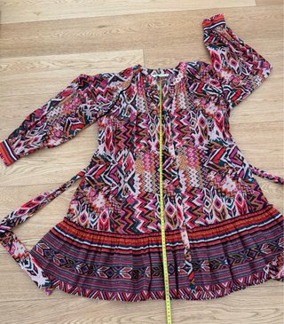 Vestido Zara Estampado Algodón Talla S