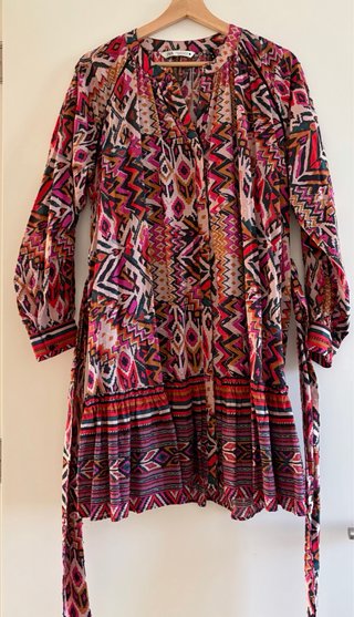 Vestido Zara Estampado Algodón Talla S