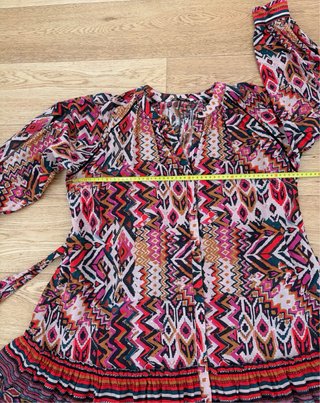Vestido Zara Estampado Algodón Talla S