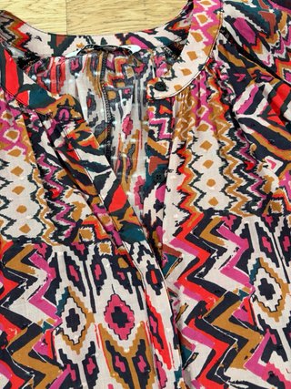 Vestido Zara Estampado Algodón Talla S
