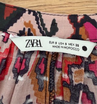 Vestido Zara Estampado Algodón Talla S