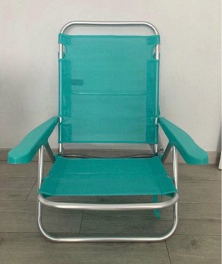 Set di due sedie da spiaggia in metallo e tessuto