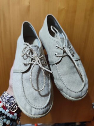 Zapatos niño lona beige talla 34