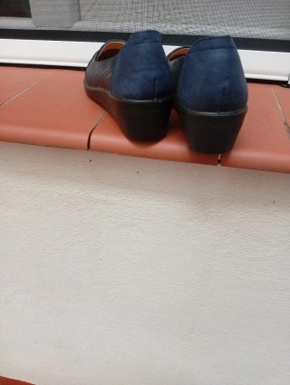Manoletinas Ponny Piel Azul Talla 39