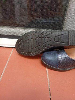Manoletinas Ponny Piel Azul Talla 39