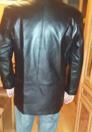 Chaqueta Americana Piel Negra Talla XL