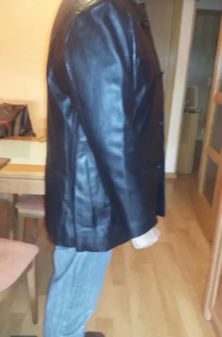 Chaqueta Americana Piel Negra Talla XL