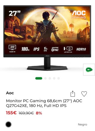 Pantalla AOC Negra