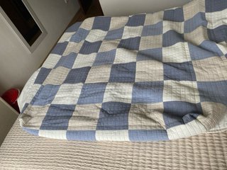 Edredón ajustable 190x90cm azul/beige