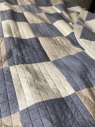 Edredón ajustable 190x90cm azul/beige