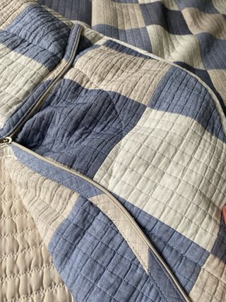 Edredón ajustable 190x90cm azul/beige