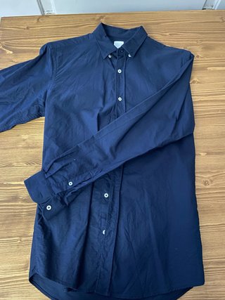 Camisa de vestir azul marino hombre