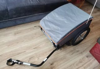 Remolque para bicicleta gris