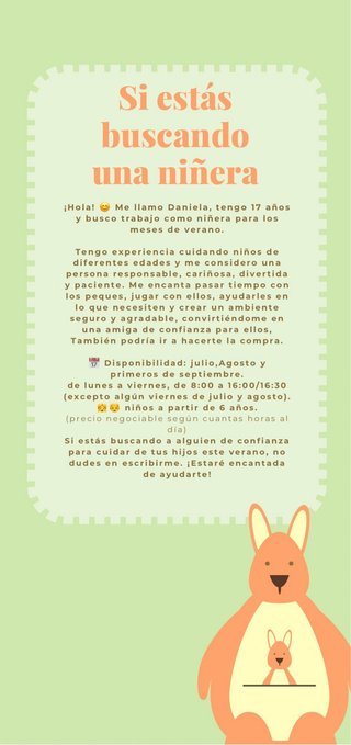la futura niñera de tu peque!