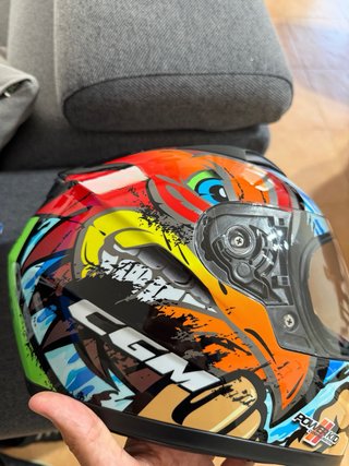 Casco Moto Infantil CGM Lucky Boxer Azul talla YXL