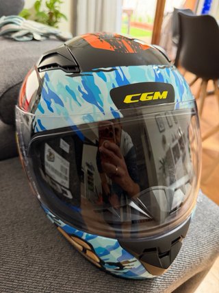 Casco Moto Infantil CGM Lucky Boxer Azul talla YXL