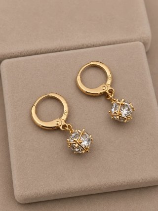 Pendientes oro circonita cúbica