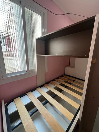 Cama litera puente con armario+ cajones 90x190