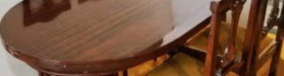 Mesa comedor ovalada madera + 6 sillas