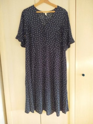 Vestido azul mujer lunares