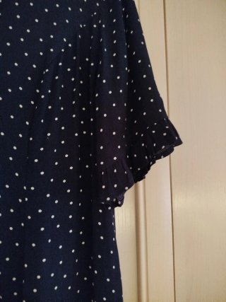 Vestido azul mujer lunares