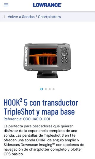 Sonda Lowrance Hook reveal 5ss con transductor