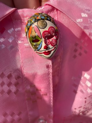 Camicetta vintage rosa con fantasia