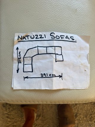 Sofá Natuzzi de Piel crema