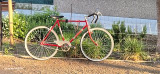 Bicicleta de carretera roja talla 54 cm.