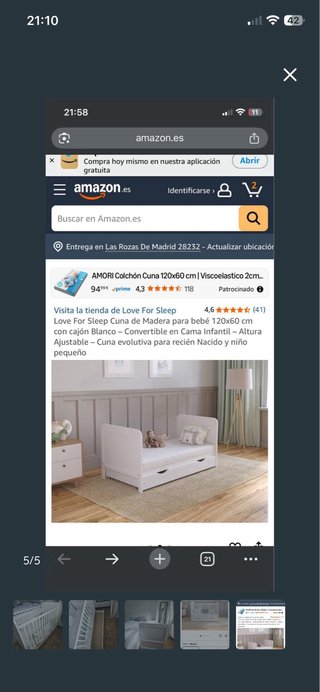 Urge vender Cuna de bebé blanca