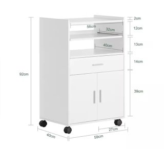 Carrito Auxiliar Cocina Blanco