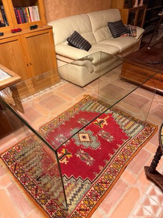 Escritorio de cristal templado curvo