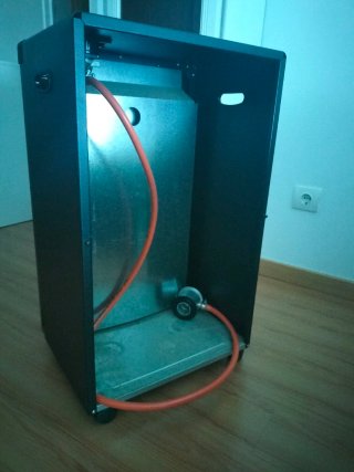 Estufa de gas negra