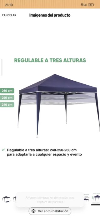 Carpa Plegable Jardín/Camping Azul Oscuro