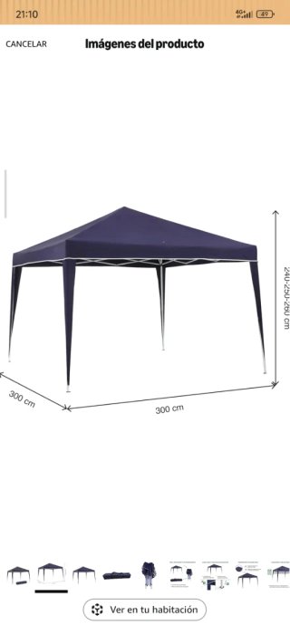 Carpa Plegable Jardín/Camping Azul Oscuro