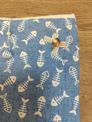 Funda libro/tablet con peces azul