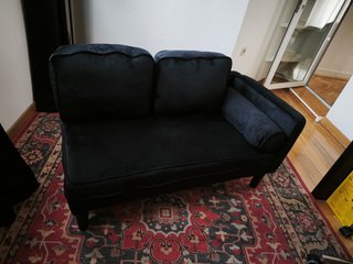 Sofá diván terciopelo negro