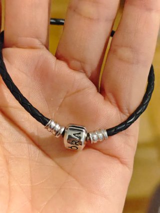 Pulsera Pandora Cuero Trenzado Negra