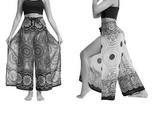 Pantalon ancho bohemio yoga elefantes tallaÚnica