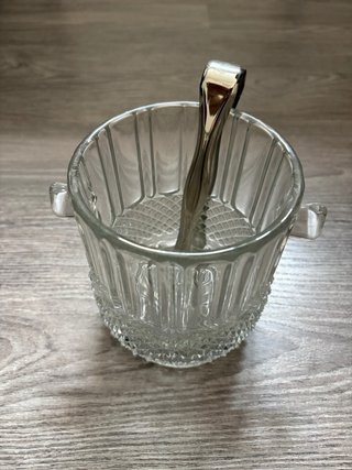 Juego vasos y cubitera cristal