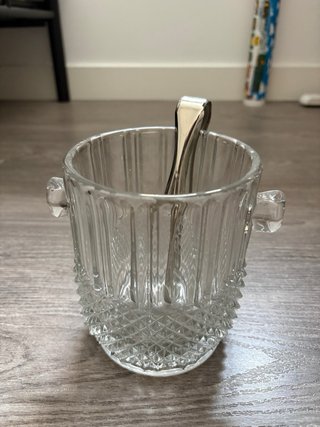 Juego vasos y cubitera cristal