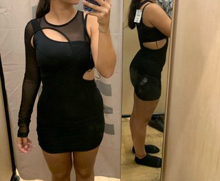 Vestido Bershka negro con transparencias