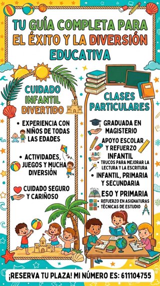 Cuidado de niños clases particulates de verano