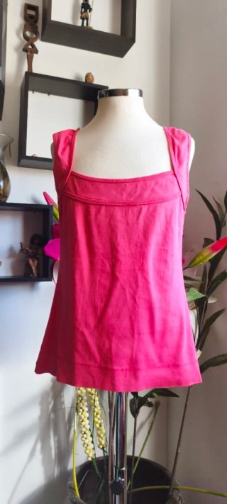 Top tirantes Monsoon fucsia algodón Talla L