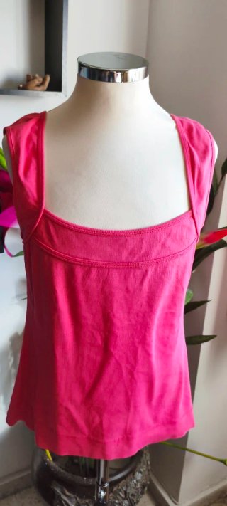Top tirantes Monsoon fucsia algodón Talla L