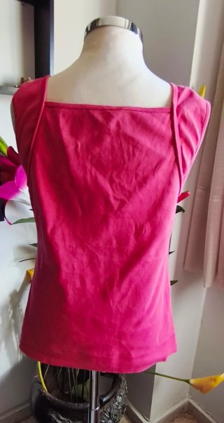 Top tirantes Monsoon fucsia algodón Talla L